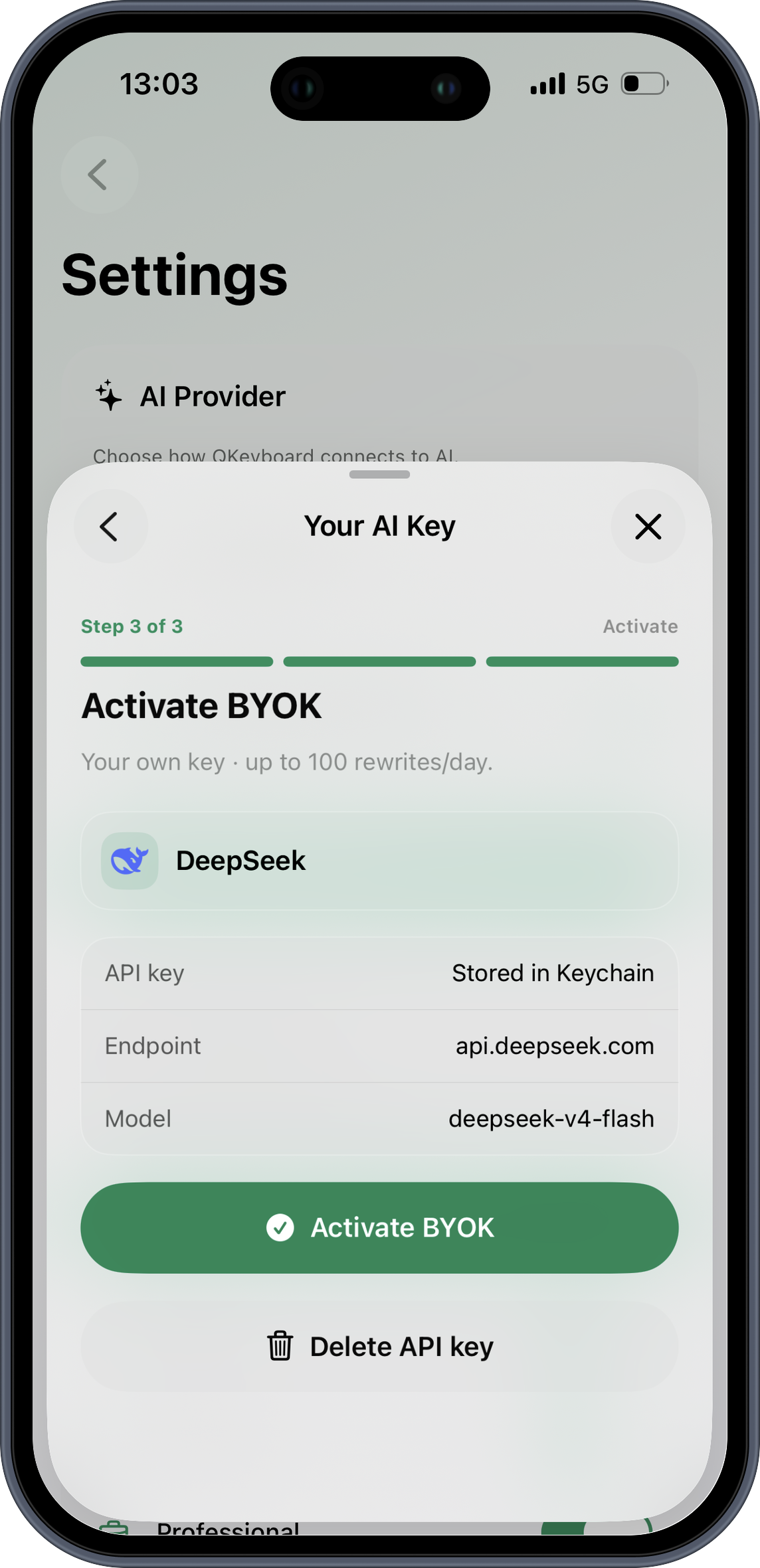 QKeyboard tone options on iPhone