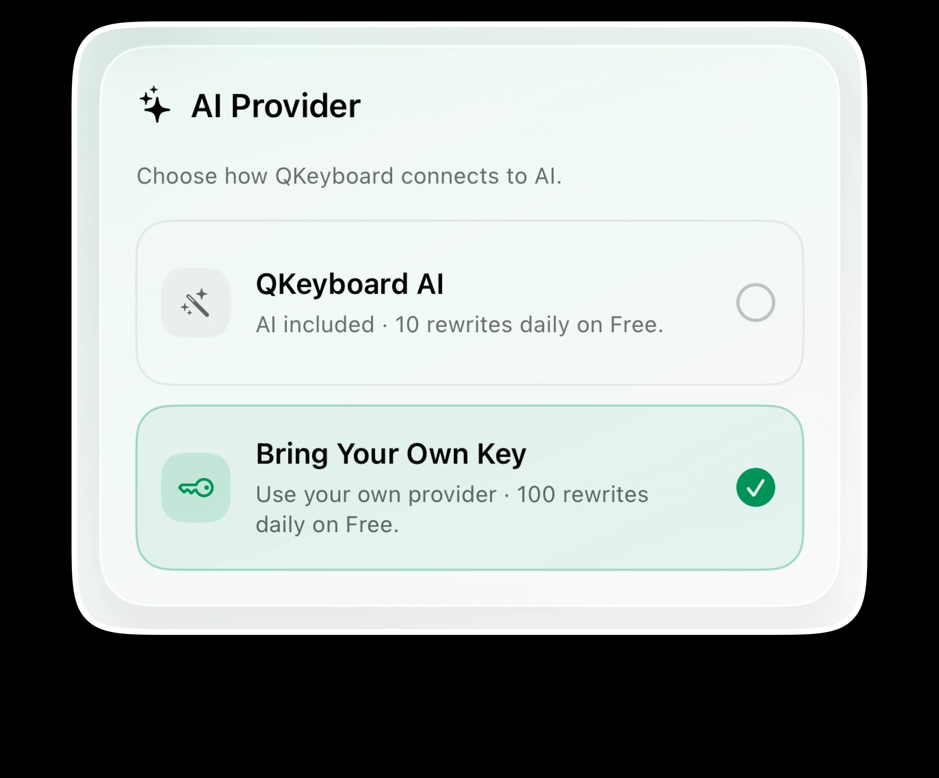 Ajustes de privacidade do QKeyboard